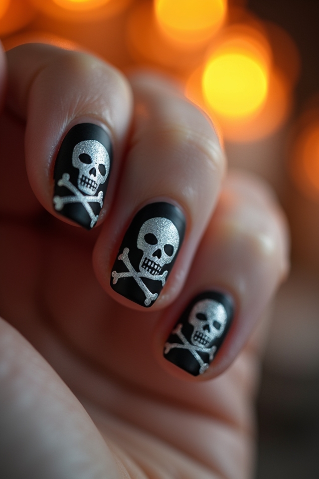 spooky skull and crossbones