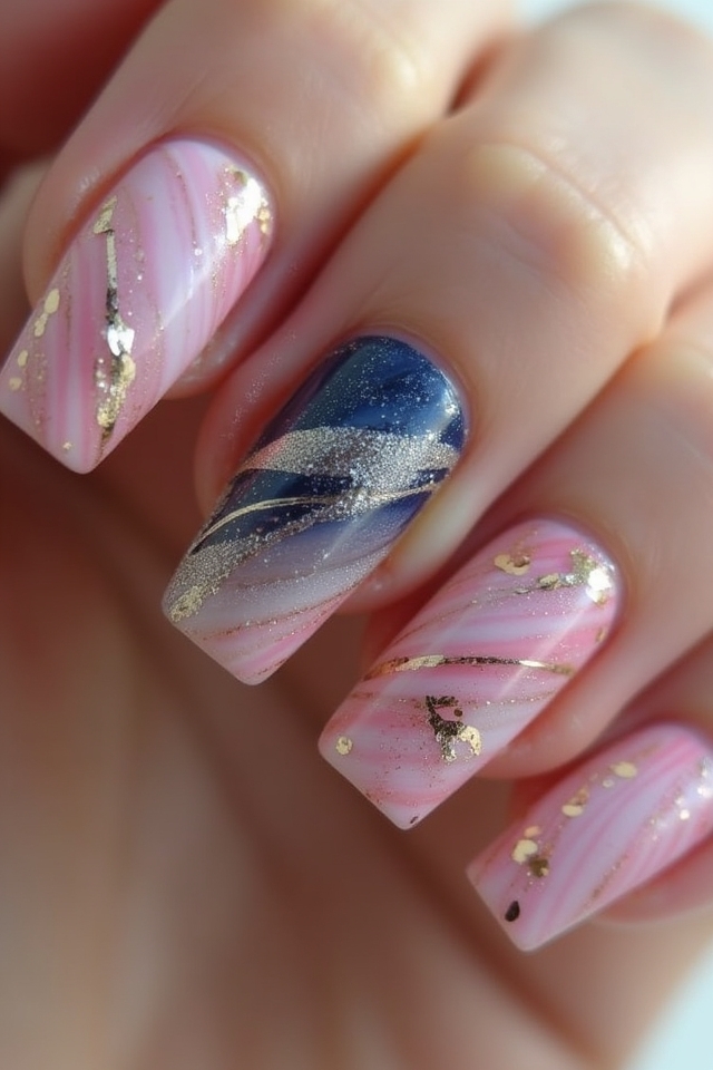 stunning chic marble nails