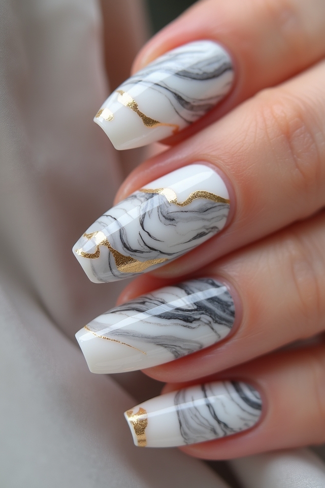 stunning marble nail art