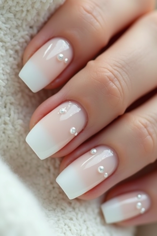 stunning white ombre nails