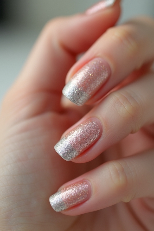subtle glitter nail gradient