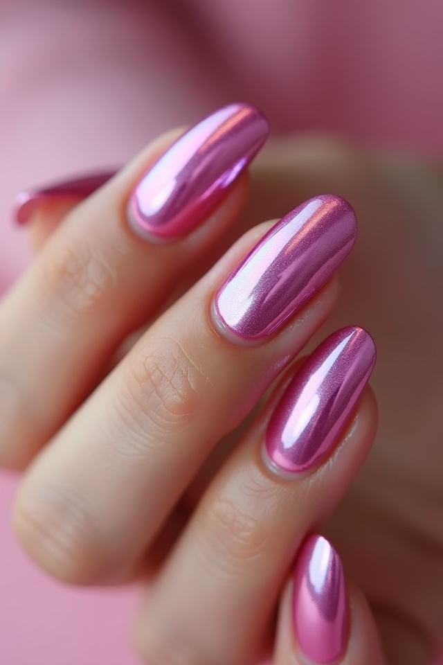 vibrant bubblegum pink nails