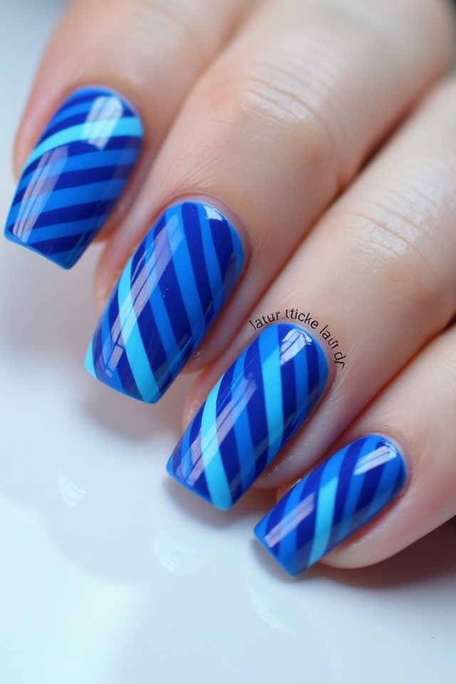 vibrant electric blue stripes