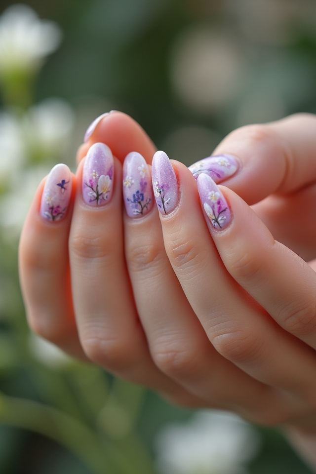 vibrant floral nail designs