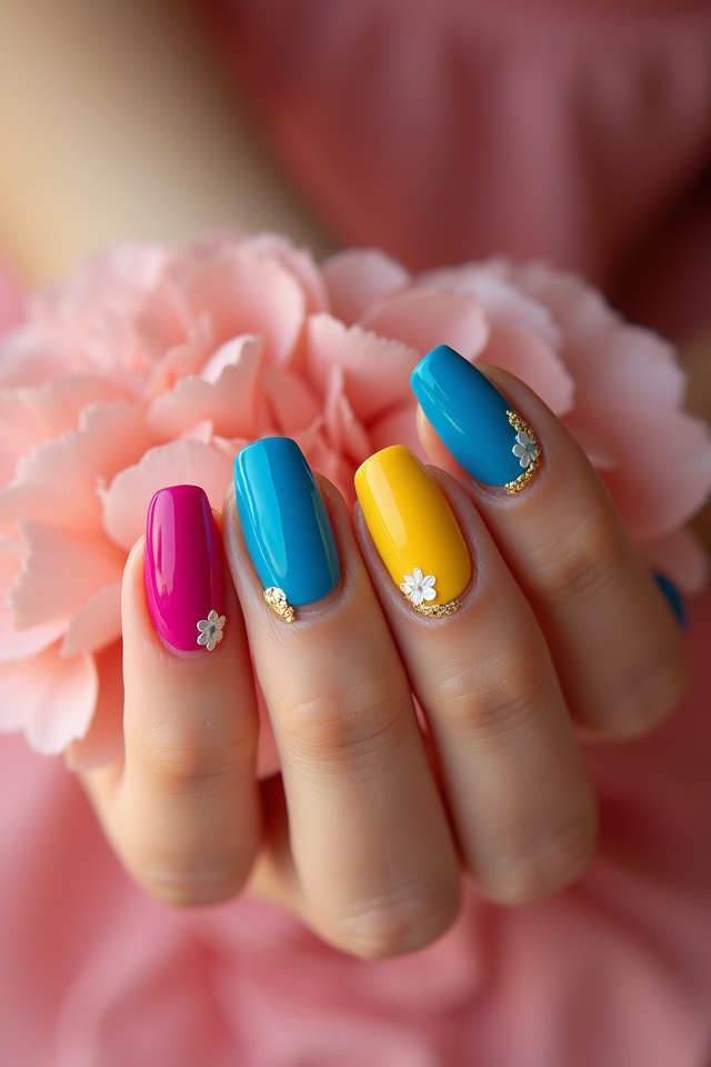 vibrant nail color contrasts