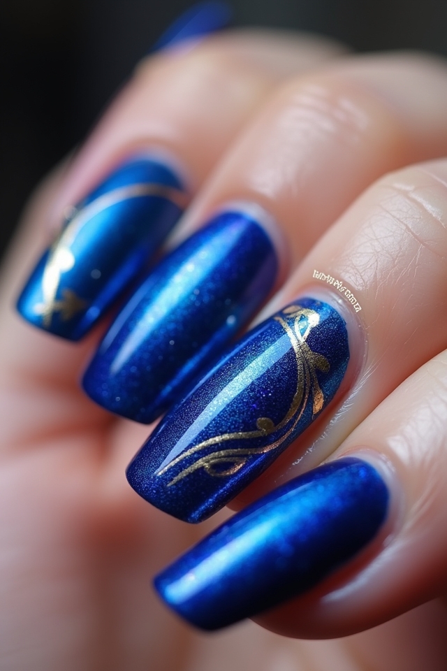 vibrant royal blue nails