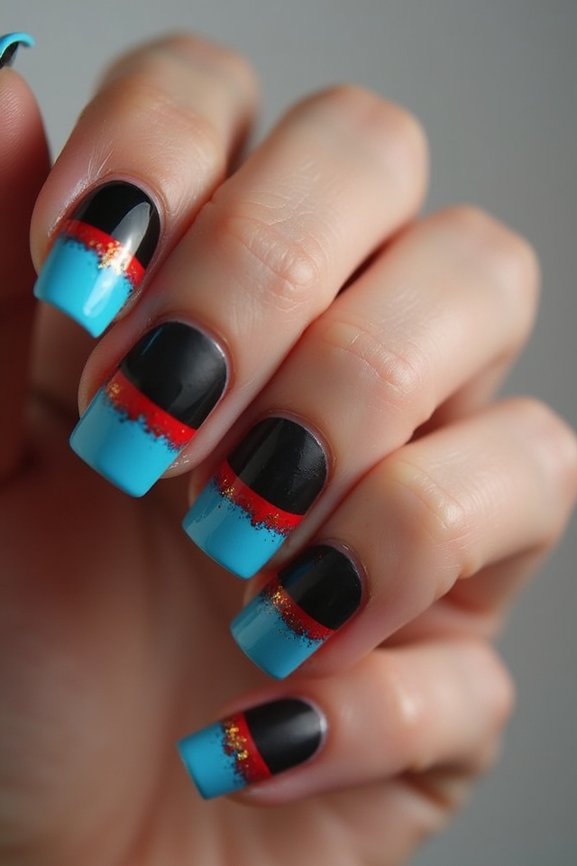 vibrant striped nail designs