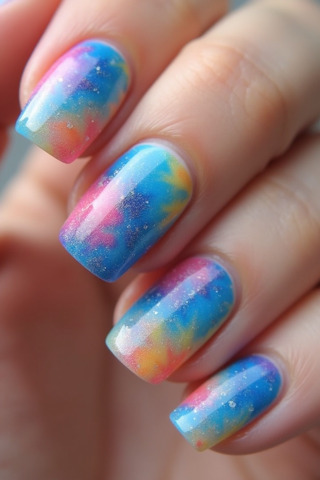 vibrant tie dye nail techniques
