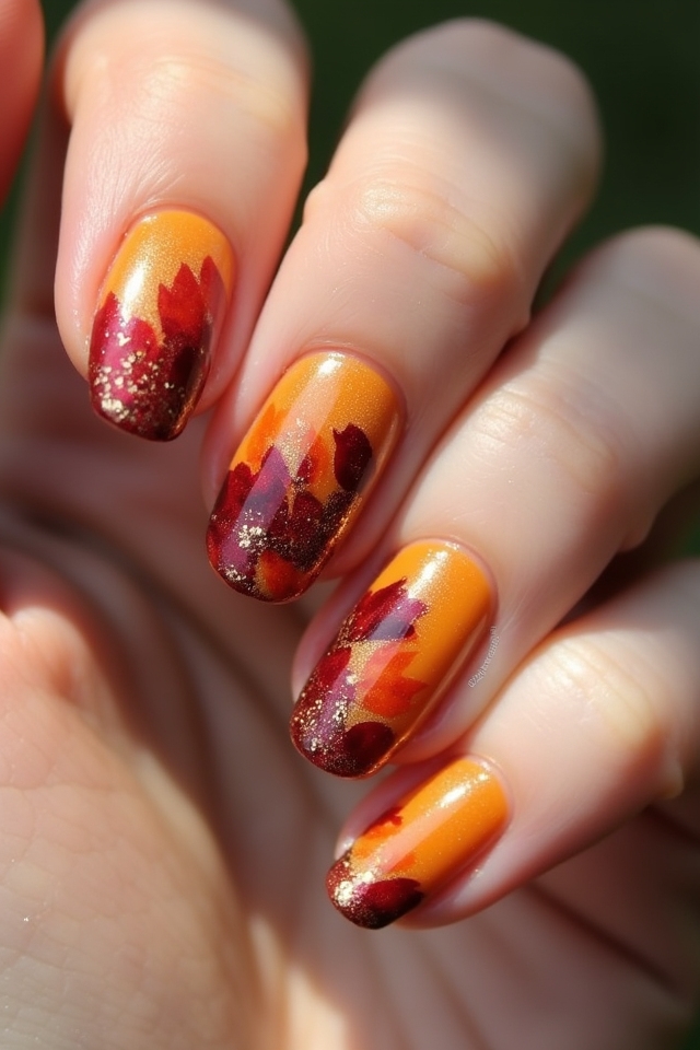 vibrant watercolor nail art