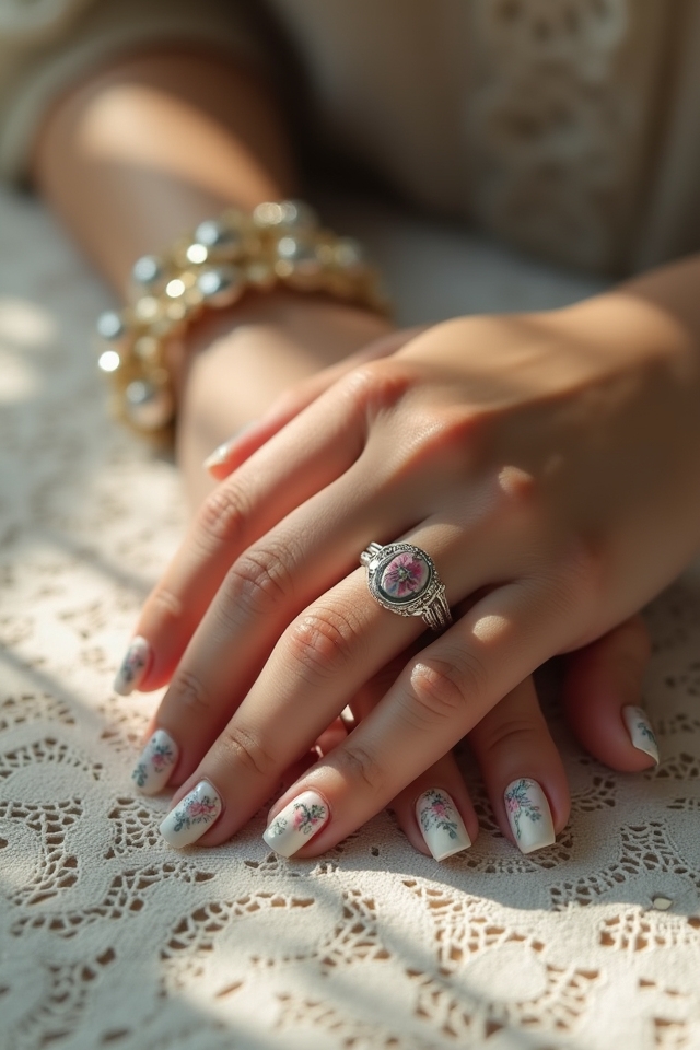 vintage elegance in nail art