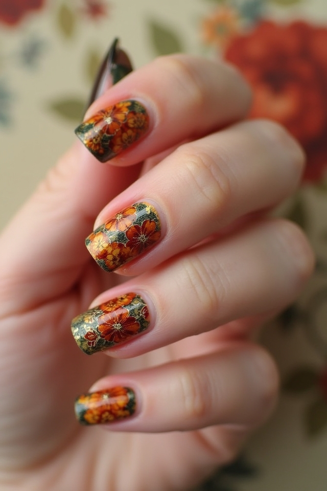 vintage floral nail designs