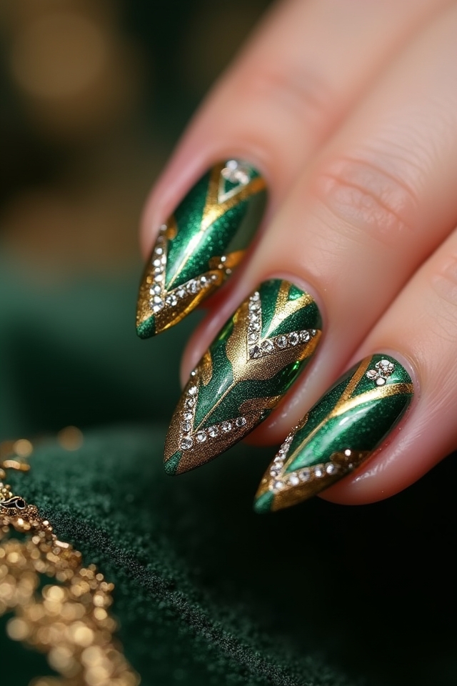 vintage glamour nail designs