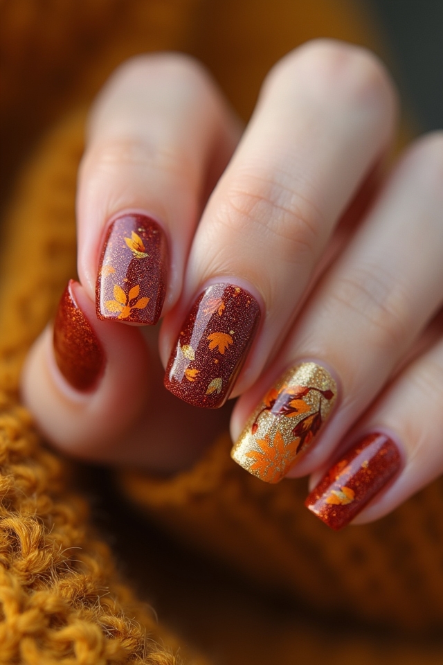 warm gradient retro manicure
