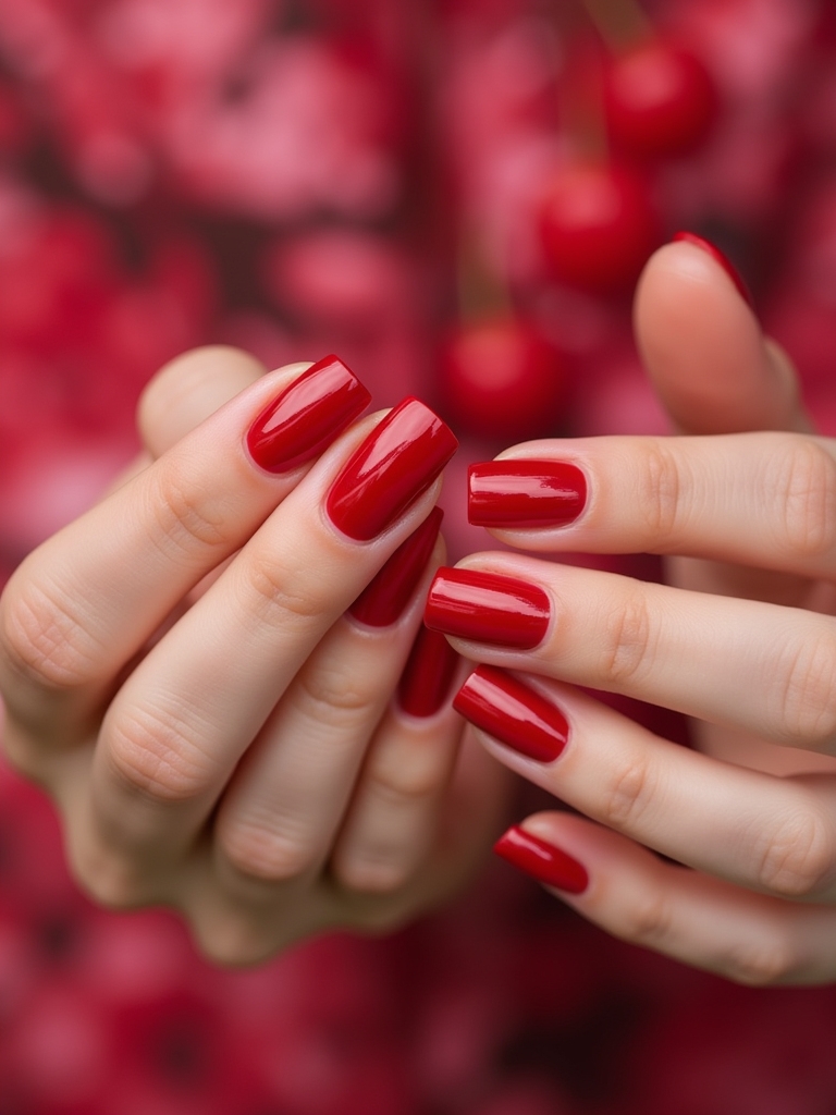 abstract cherry nail art