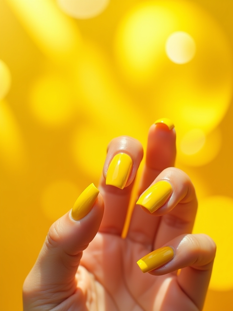 abstract yellow nail designs