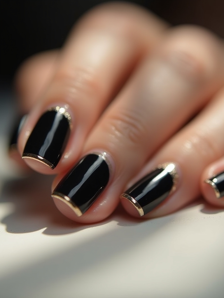 artistic black french tips