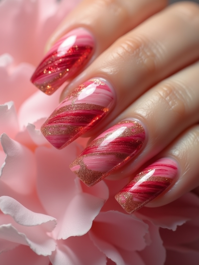 artistic brush stroke nails