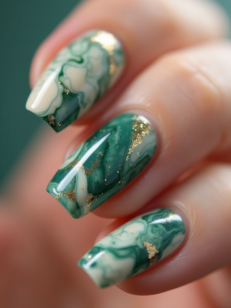 artistic nail marble finish