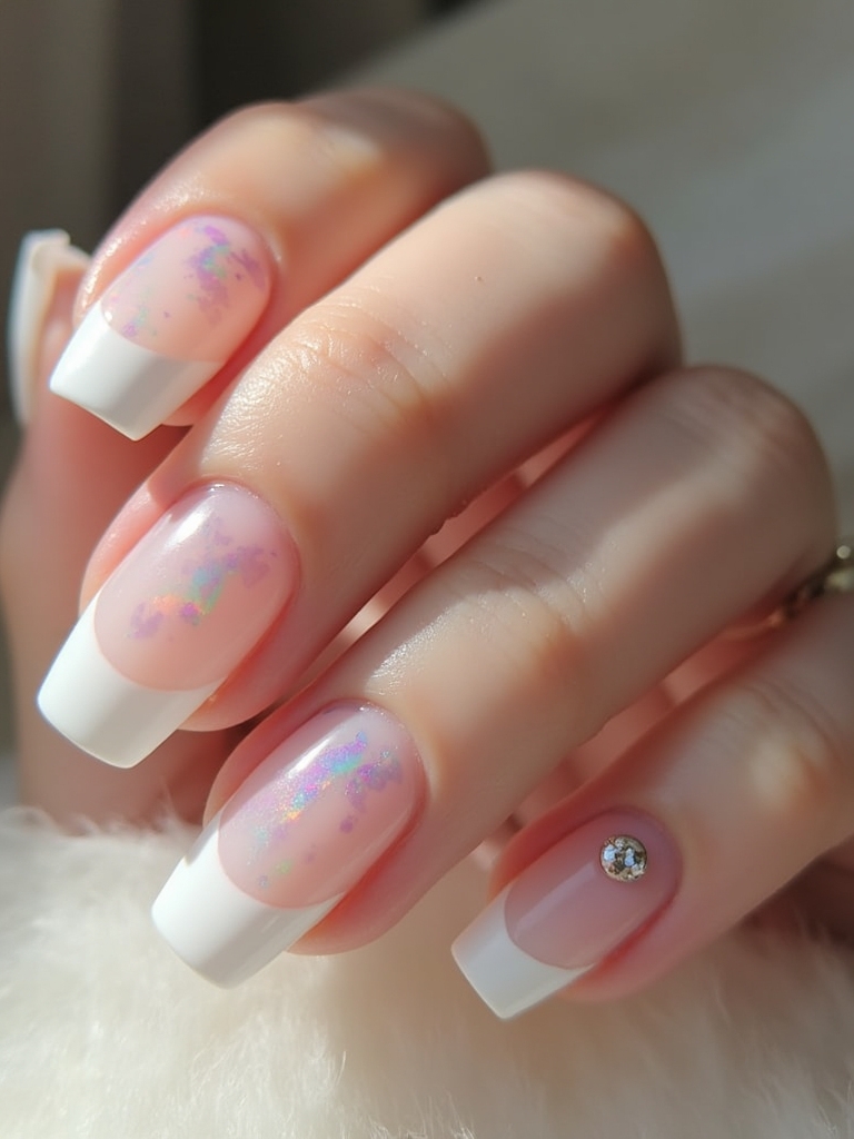 artistic watercolor nail design