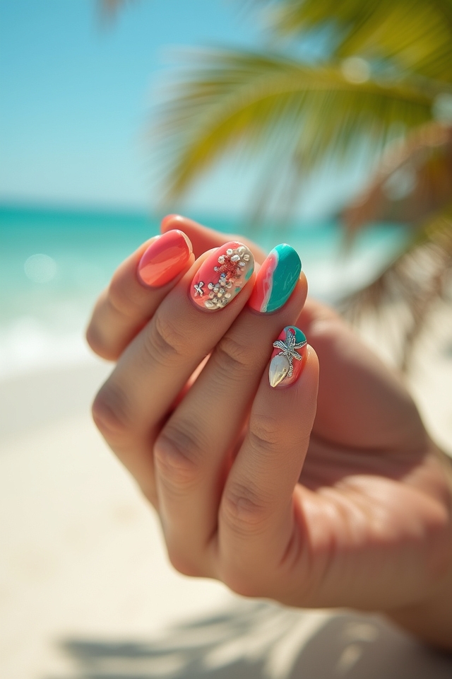 beach inspired nail designs