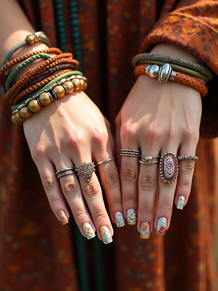 bohemian nail art inspiration