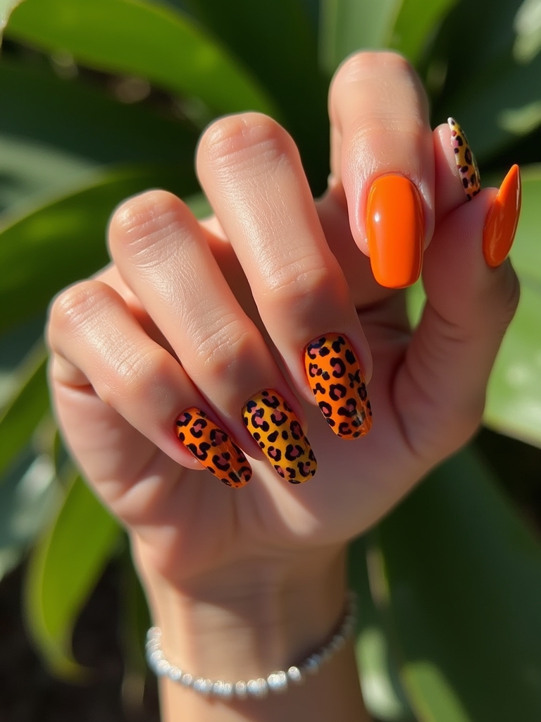 bold animal print nails