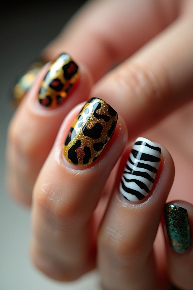 bold animal print nails