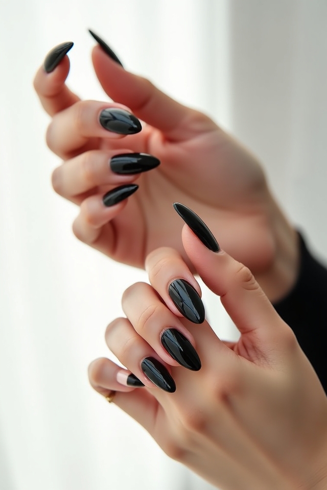 bold black and white nails