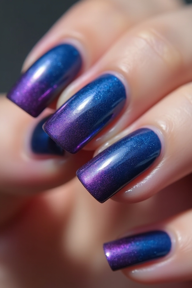 bold blue purple gradient hairstyle