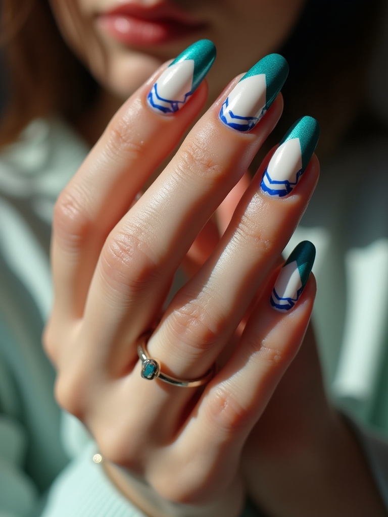 bold colorful french tips