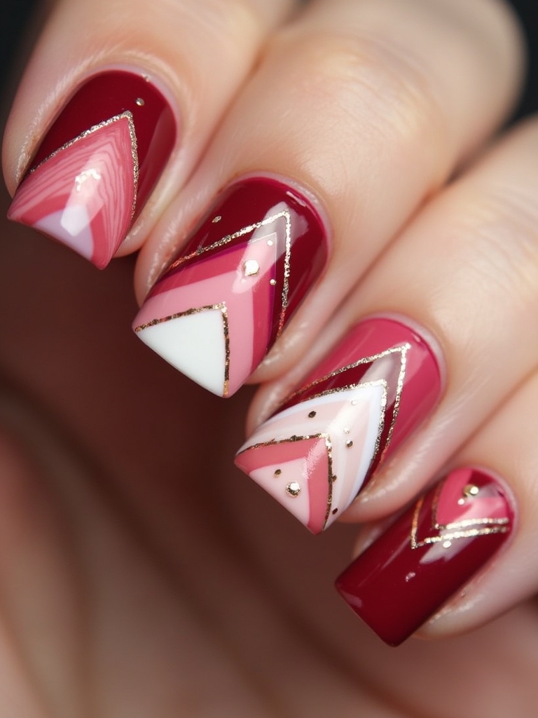 bold geometric nail art
