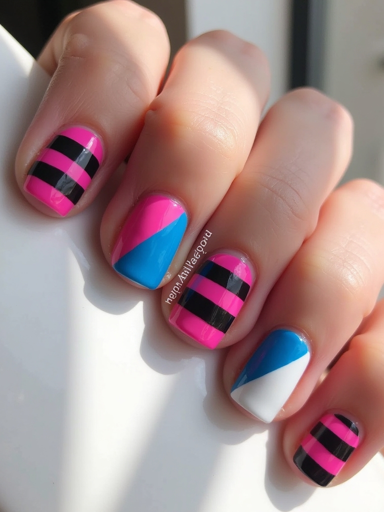 bold geometric nail art