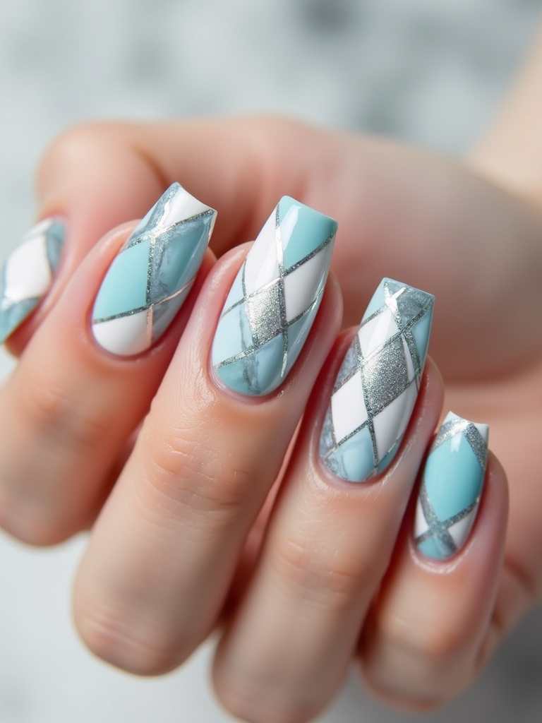 bold geometric nail art