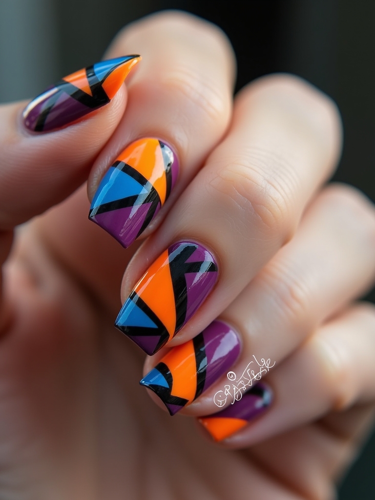 bold geometric nail designs