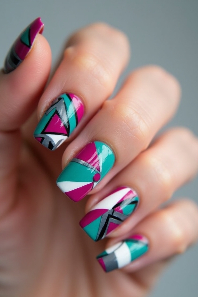 bold geometric nail designs