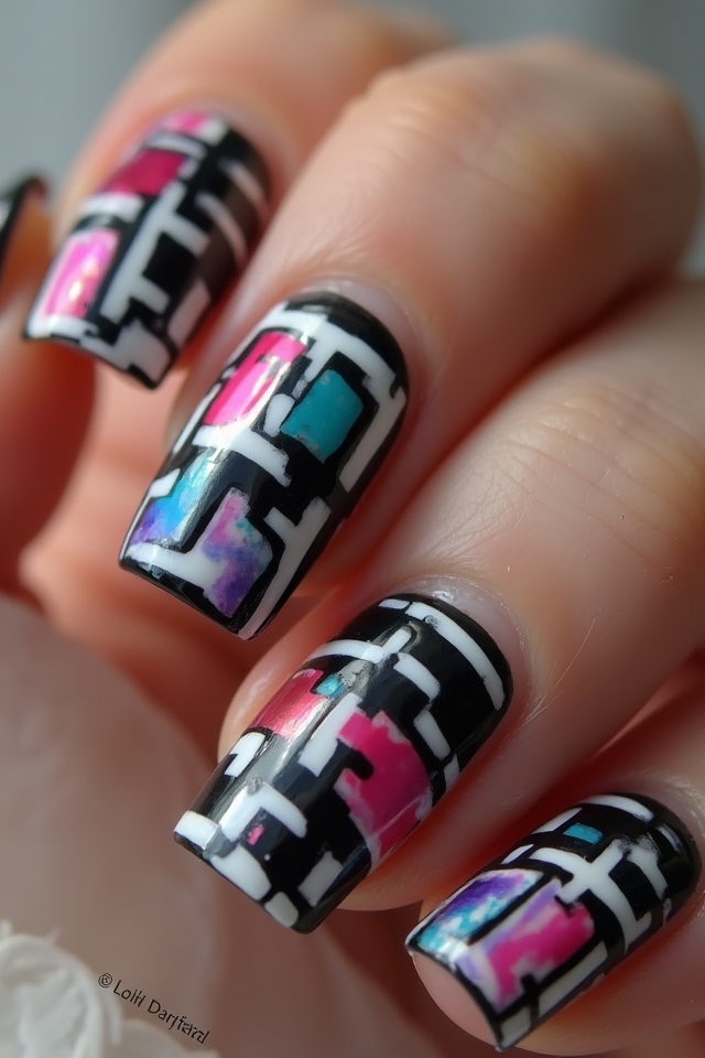 bold geometric nail designs