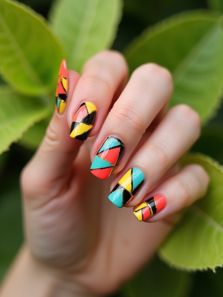 bold geometric nail designs