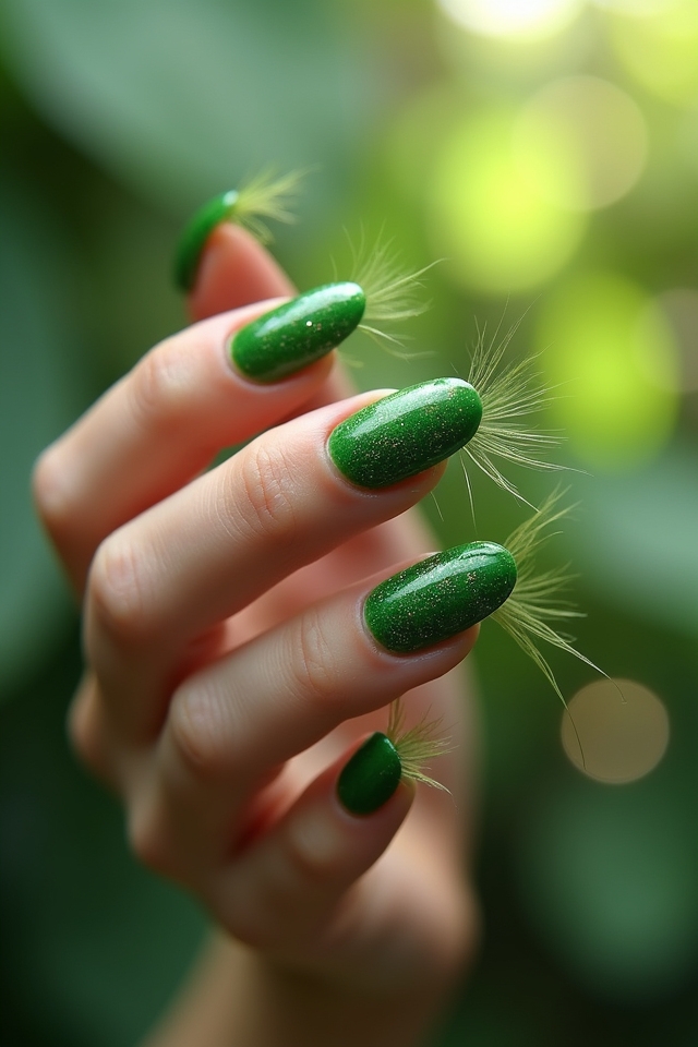 bold jungle green nails