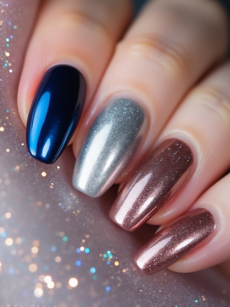 bold metallic nail designs
