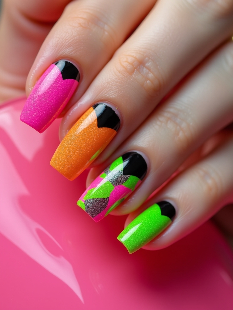 bold neon color blocking