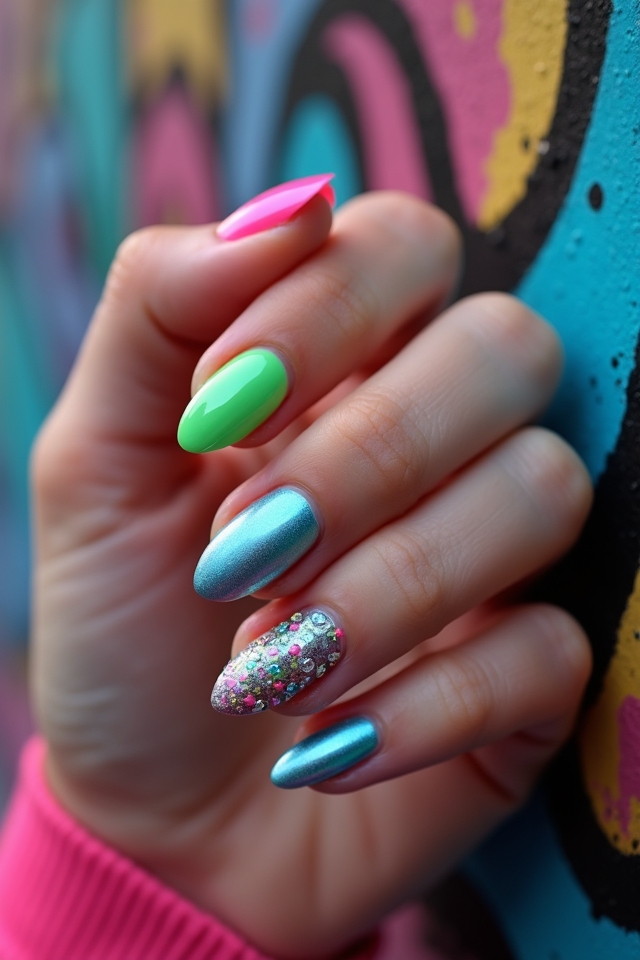 bold neon nail designs