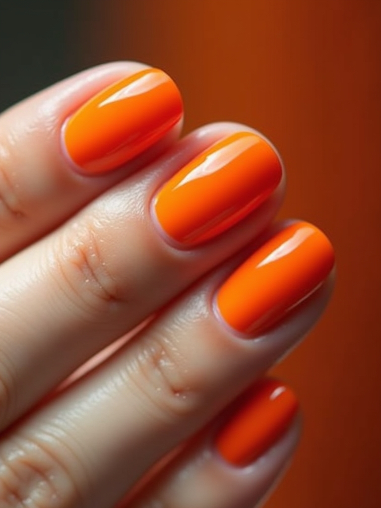 bold orange nail statement