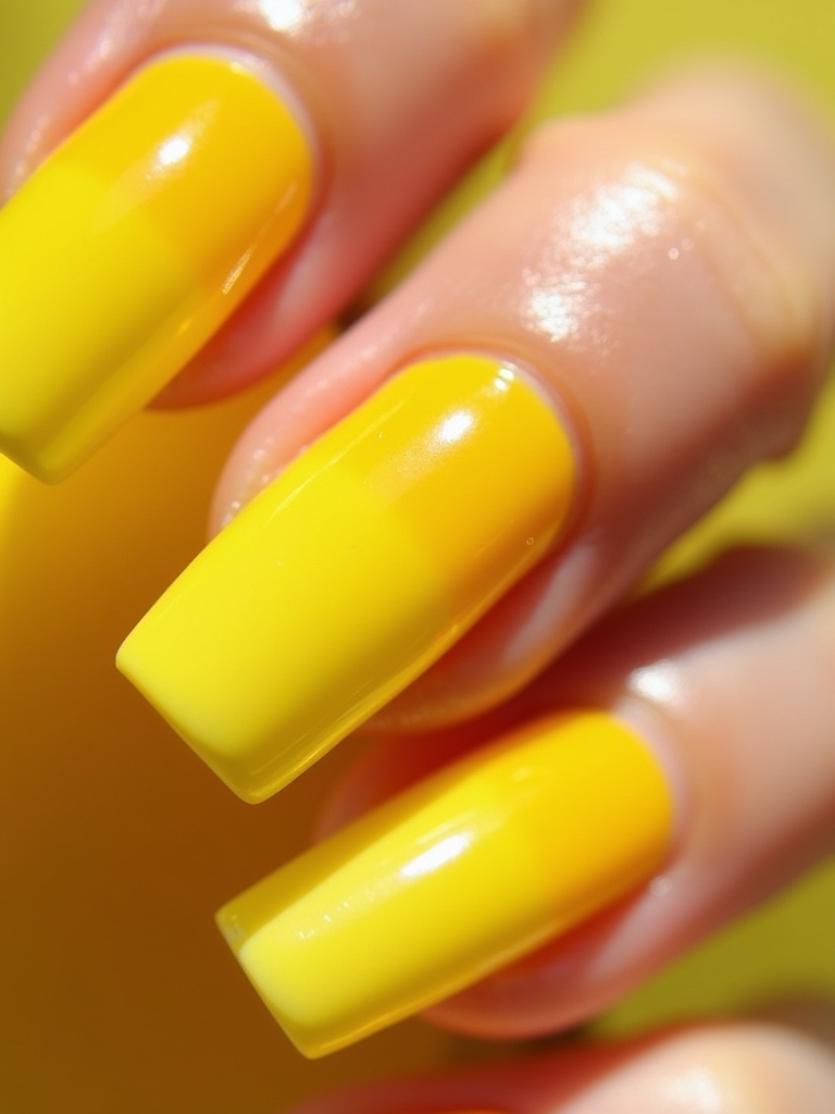 bright yellow summer nails