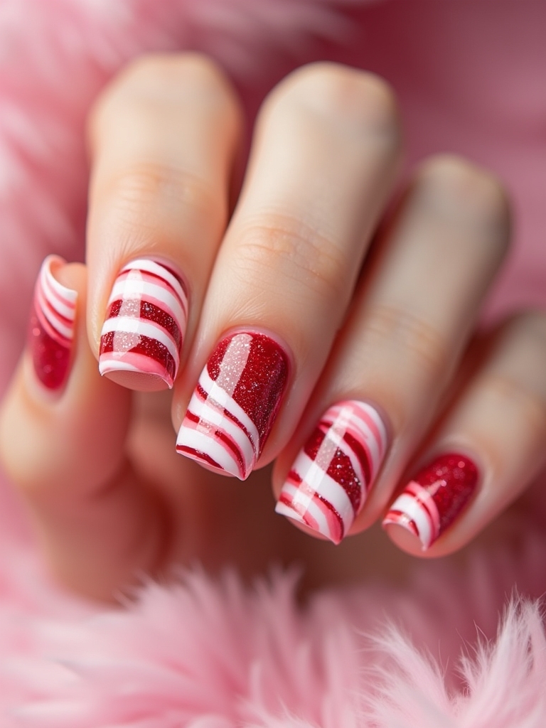 candy cane nail design