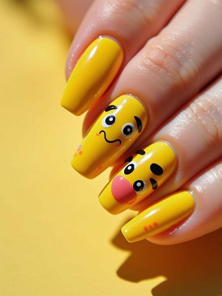 cartoon character nail art