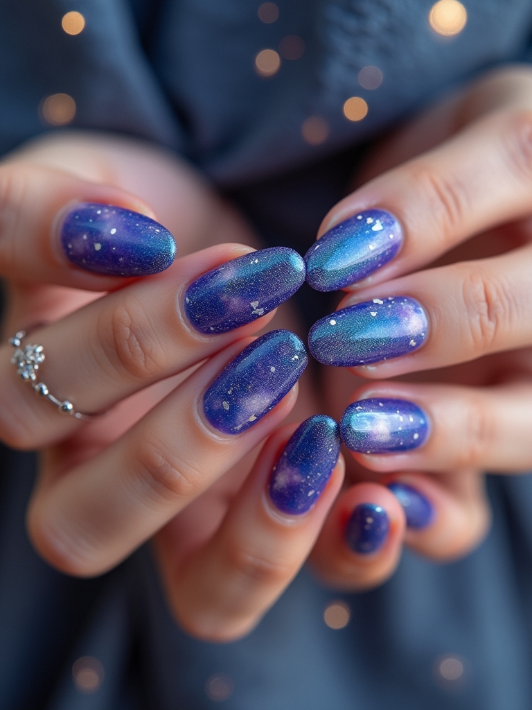 celestial galaxy nail designs