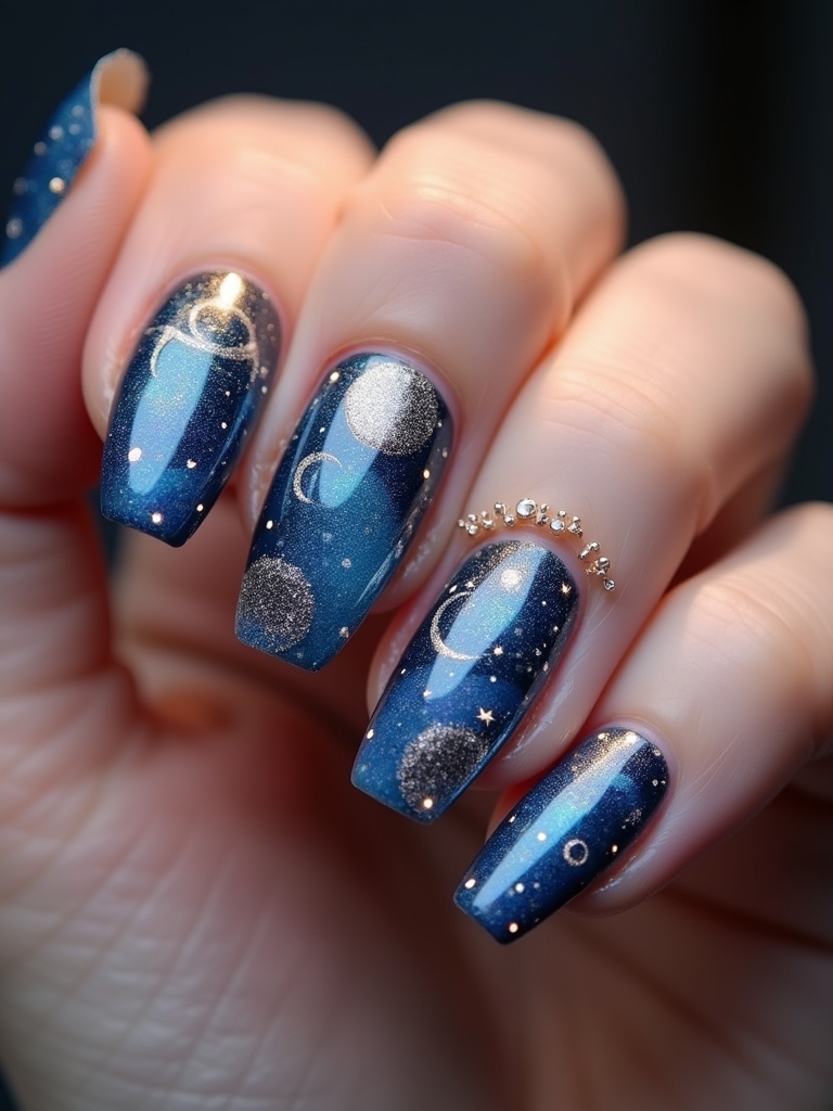 celestial inspired nail designs