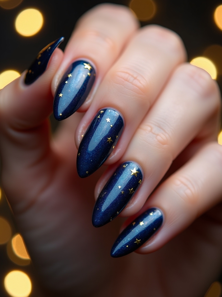 celestial midnight blue nails
