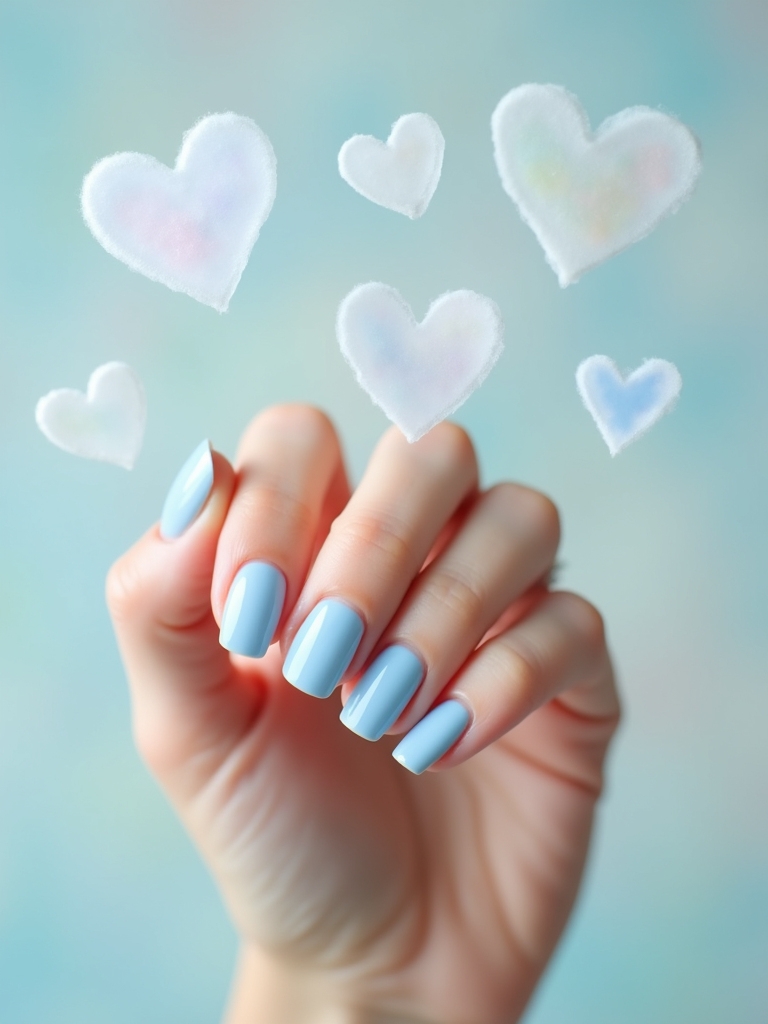 charming baby blue hearts