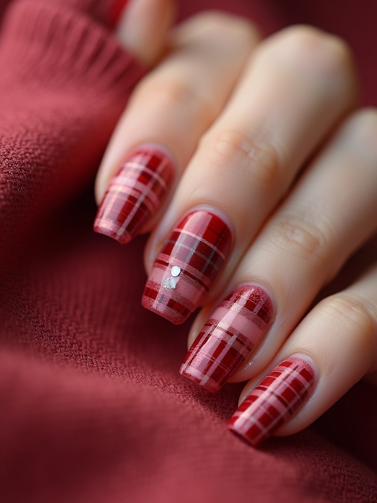 charming plaid nail designs